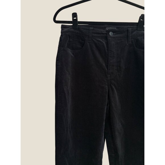 Talbots Velvet Velveteen High Rise Straight Leg Curvy Stretch Black Pant Size 10 - Picture 3 of 10